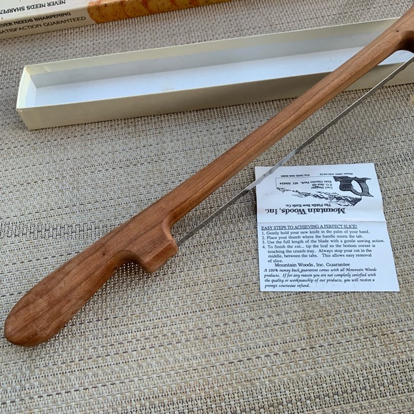 Vintage Bread Knife Crafted From Wood and Famous for Use Cutting Loaves of Bread - Picture 8 of 9